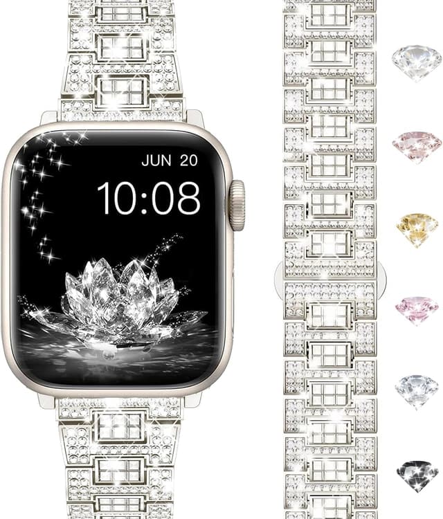 Detalle de Bracciale in brillante “cristalli” per Apple Watch Donna compatibile 38/40/41/42/44/45/46/49 mm