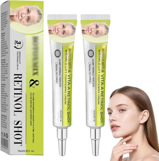 Detalle de Retinol Shot Tightening Booster von Natural Retinol Serum – Retinal-Serum für Falten & feine Linien (2 Stück)