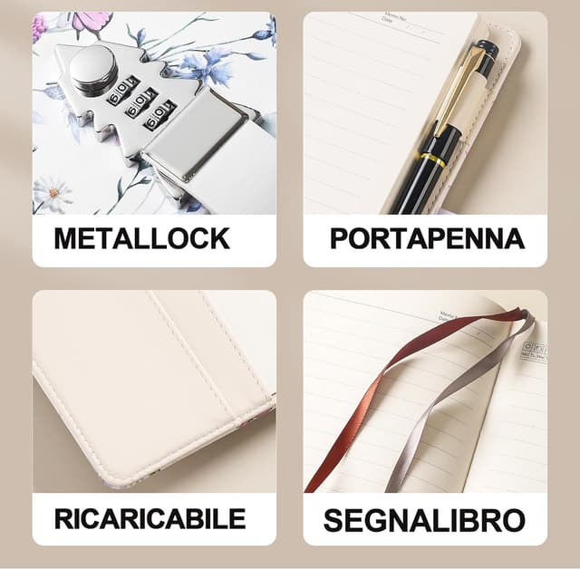 Thumbnail 1 de Diario A5 con lucchetto 14,8×21,3 cm