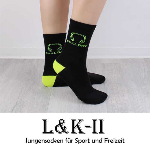 Detalle de Calzini da ginnastica per ragazzi in spugna di cotone (con stampe navy), confezione da 10 paia