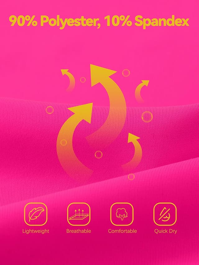 Detalle de WVQ Neon UPF 50+ Dry-Fit Swim Rash Guard Shirts for Kids (Boys & Girls)