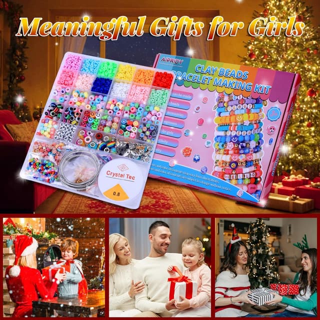 Detalle 2 de AIPRIDY 3600-Piece Girls Bracelet Making Kit (Unicorn/Mermaid Theme) DIY Jewelry Crafts