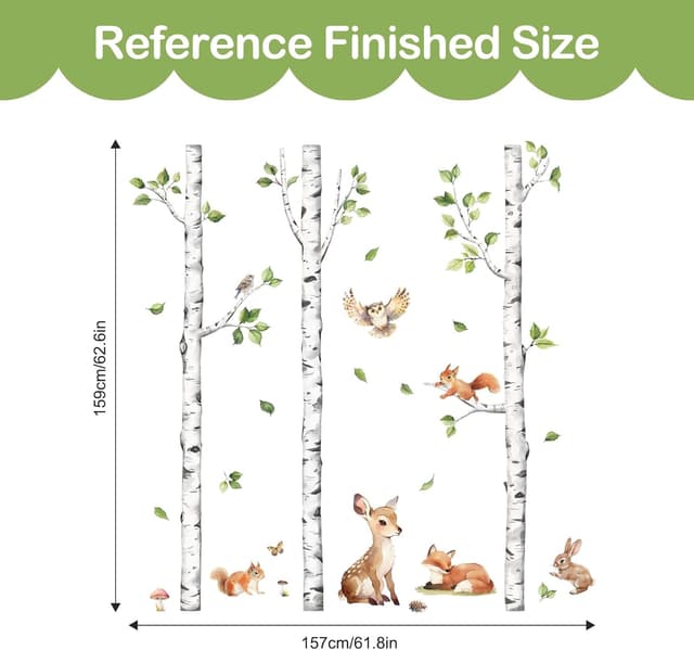 Detalle de Tanlaby wall stickers 4 sheets woodland