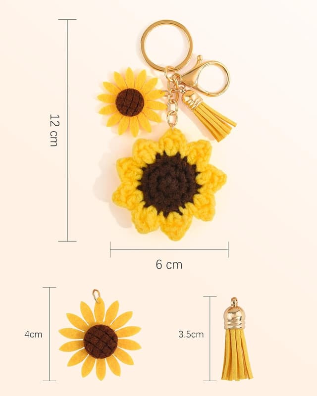 Detalle de Seyaa Cadeau Plein d'Amour Porte-clés tournesol pour maman, mamie et maîtresse