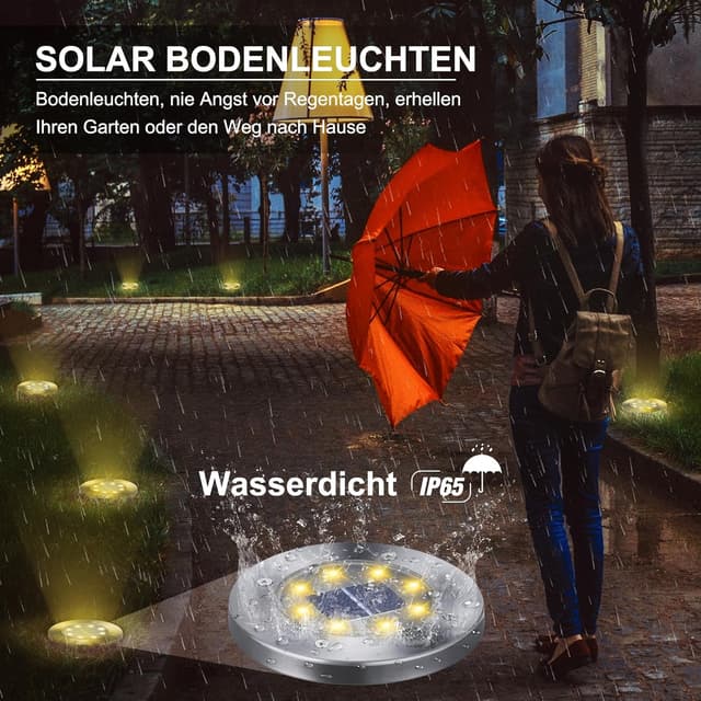 Thumbnail 3 de Qedertek Solar Bodenleuchten Garten 8 Stück 8 LED