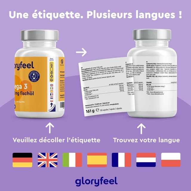 Thumbnail 6 de Omega 3 2000 mg Huile de poisson sauvage (rTG) – 1000 mg EPA + 500 mg DHA, 120 gélules