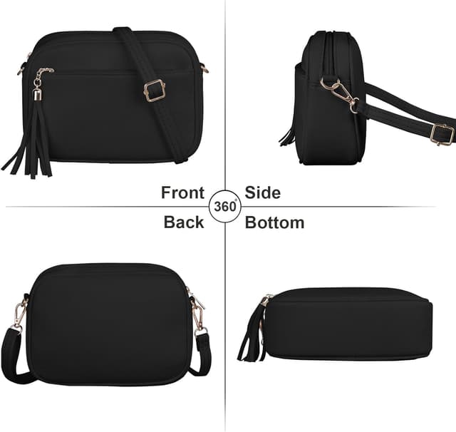 Detalle de Kememo small faux leather cross body bag for women (adjustable wide strap)