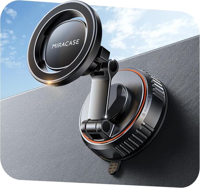 Detalle de Miracase MagSafe car mount with 360° adjustment and strong suction base