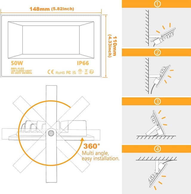 Thumbnail 5 de Lighting masters LED Floodlight 50W RGB outdoor lights 🌳