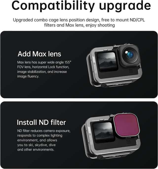 Detalle 2 de TELESIN Vertikales GoPro-Käfiggehäuse 80 g