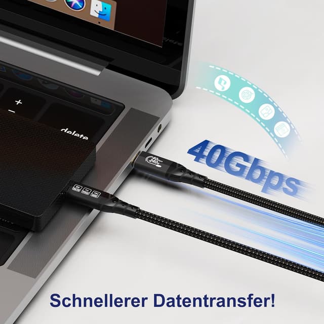 Detalle de ZIKNYDO USB C Thunderbolt 4 Kabel 1m 🔌