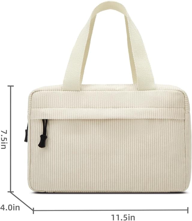 Detalle de Jiliyote große Kosmetiktasche aus Cord (30 × 20 × 10 cm) mit 4 Innenfächern und Fronttaschen