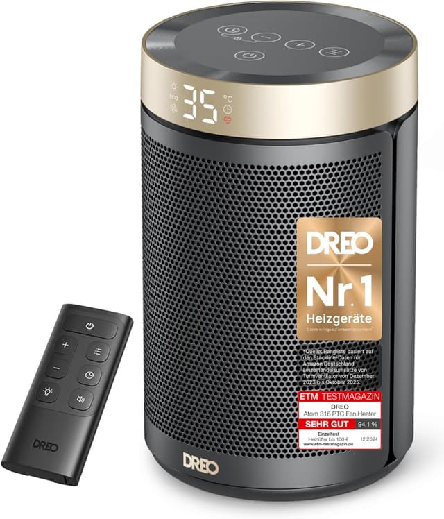 Detalle de Dreo Heater 316 1500W Heizlüfter mit Thermostat