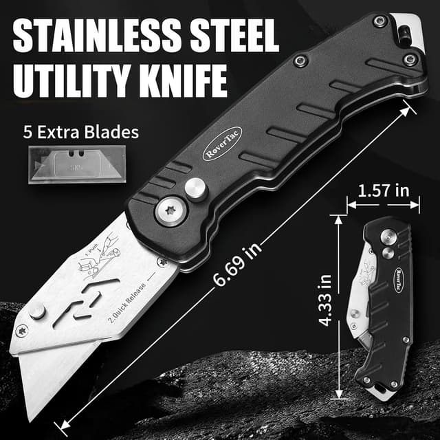 Detalle 2 de RoverTac 12-in-1 Multi Tool Hammer con torcia LED e coltello multiuso (confezione regalo premium)