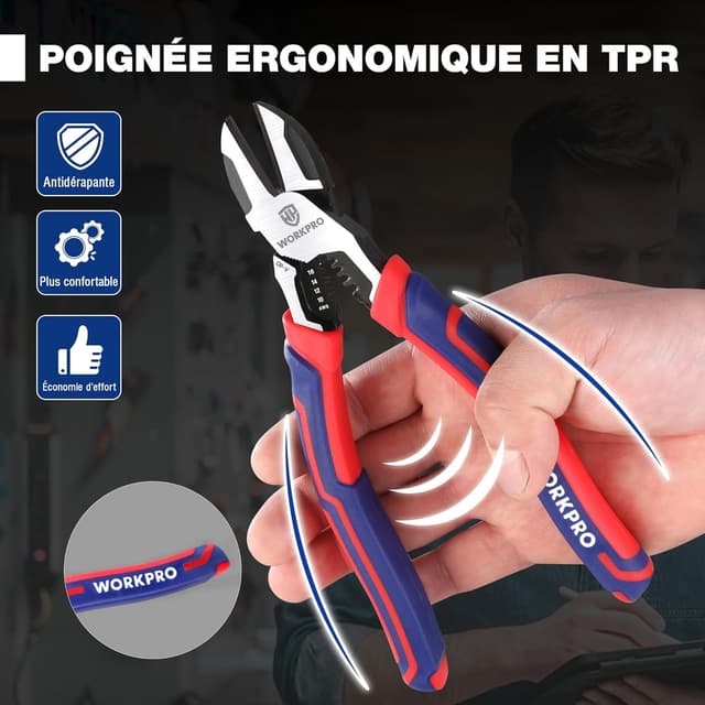 Thumbnail 5 de WORKPRO Pince Coupante Diagonale 196 mm Cr-V
