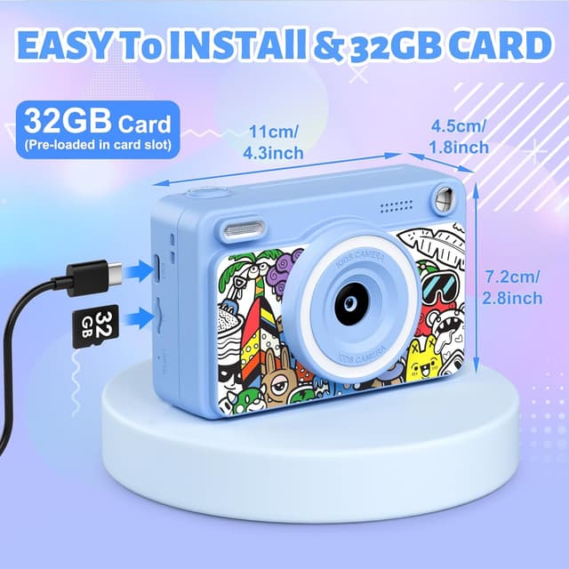Thumbnail 6 de Kids Instant Print Camera 1080P 5 rolls