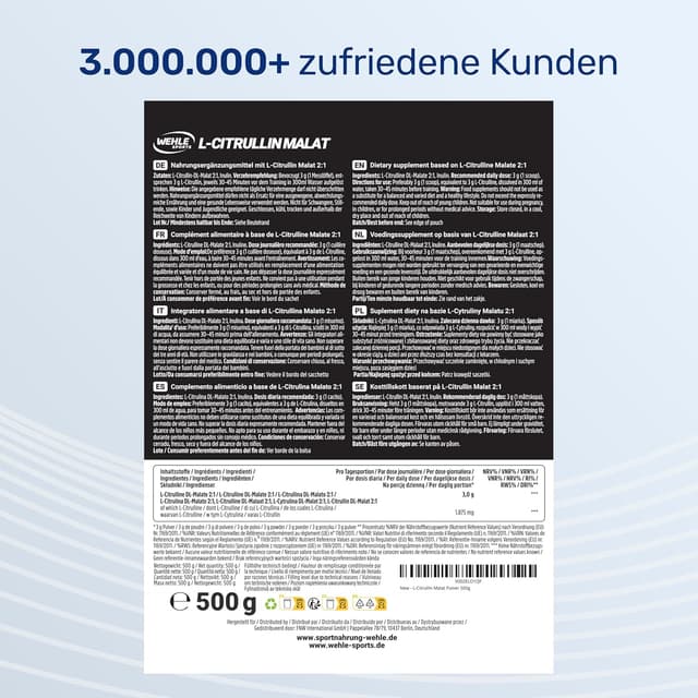 Thumbnail 4 de L‑Citrullin Malat 2:1 500 g Pulver