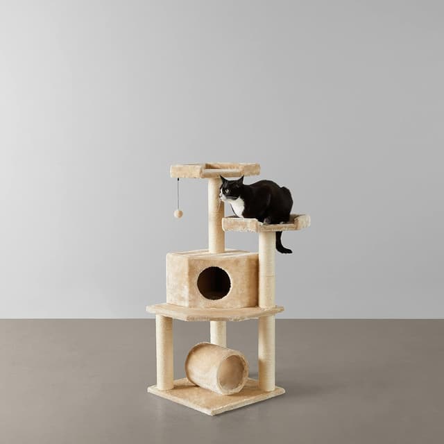 Thumbnail 5 de Amazon Basics Árbol para Gatos con Túnel y Poste Rascador 🐱