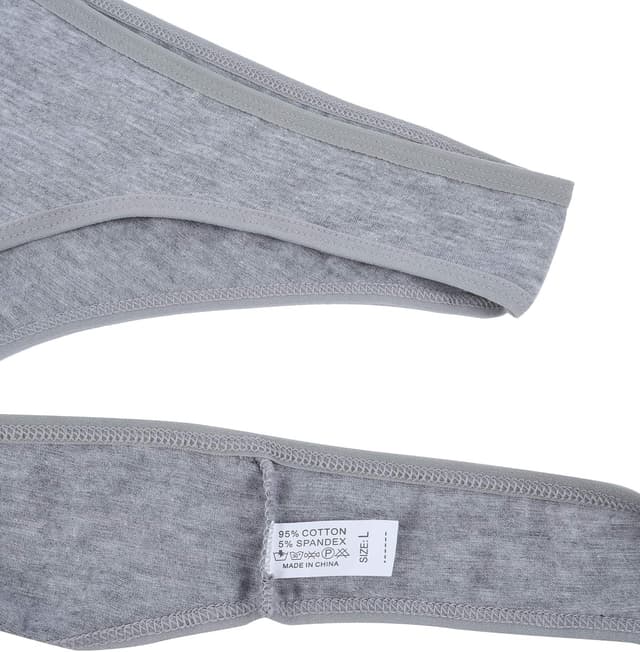 Detalle de ELACUCOS 6-Pack Women’s Cotton Thong Bikini Underwear (Breathable, Comfort Fit)