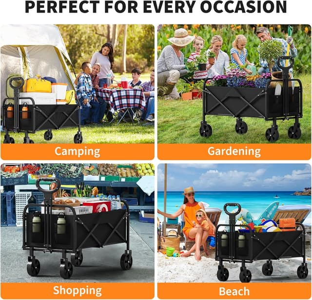 Thumbnail 1 de Folding Collapsible Wagon Trolley 220lbs