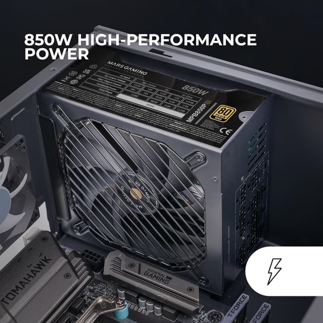 Detalle 2 de Mars Gaming MPB850PSI alimentatore Full Modulare ATX 850W 80 Plus Gold con 10 anni di garanzia