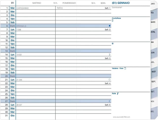 Detalle 2 de Agenda Quo Vadis PLAIN 10x15 12 mesi