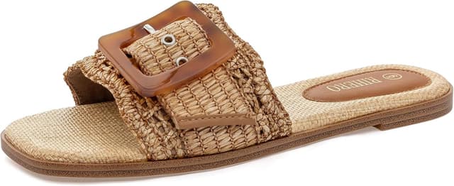 Detalle de Rihero raffia flat sandals for summer