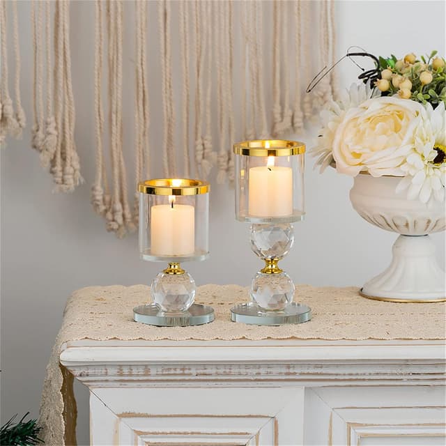Detalle de Sziqiqi Kristall Kerzenständer Set 2-teilig