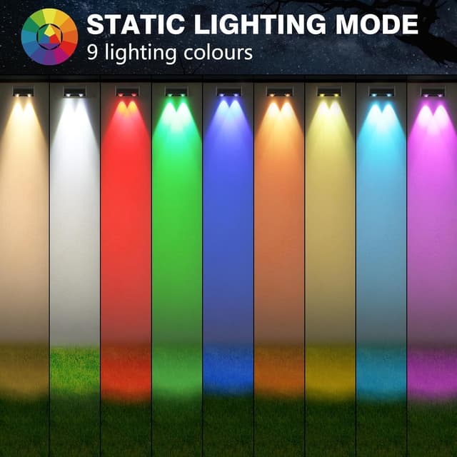 Thumbnail 4 de sununiny Solar Fence Lights 4-pack RGB garden lights 🌱