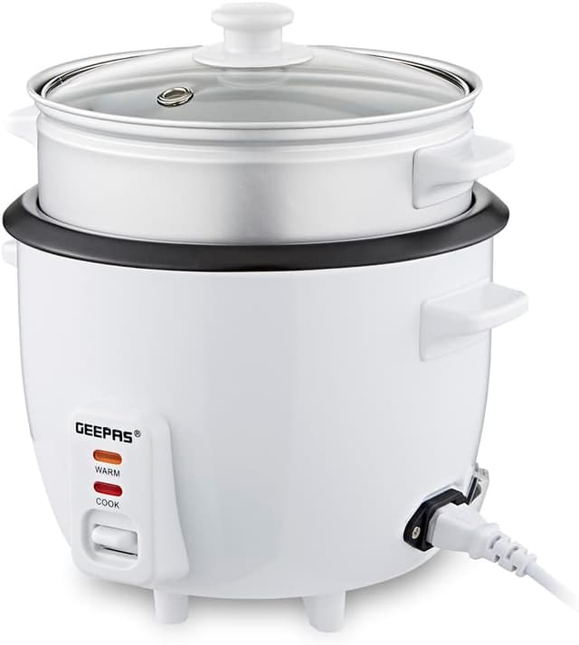 Detalle de Geepas 450W Rice Cooker with Steamer 1L