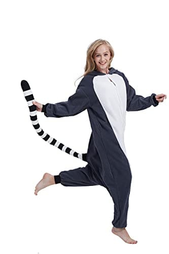 Detalle 2 de SimZoo Pijama mono lemur unisex 100% forro polar 🐵