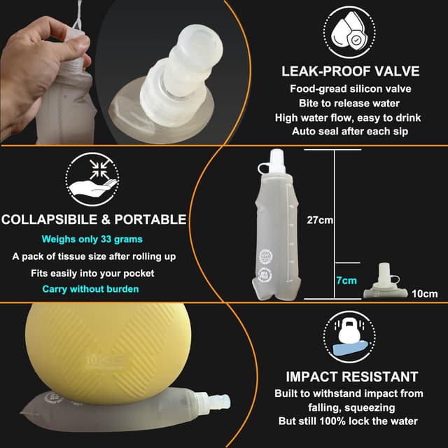 Thumbnail 3 de EGOO 2x Soft Sports Water Bottle 500ml