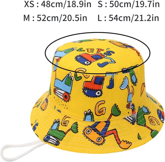 Detalle de GEMVIE Baby Boys Sun Bucket Hat (Cartoon Animal Print) – Packable Fisherman Hat with UPF 50+