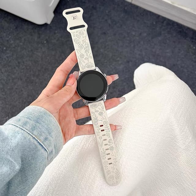 Detalle de FYISWHO 20mm Silicone Watch Strap (Flower Bracelet) for Amazfit GTS, GTR Mini and Active Series