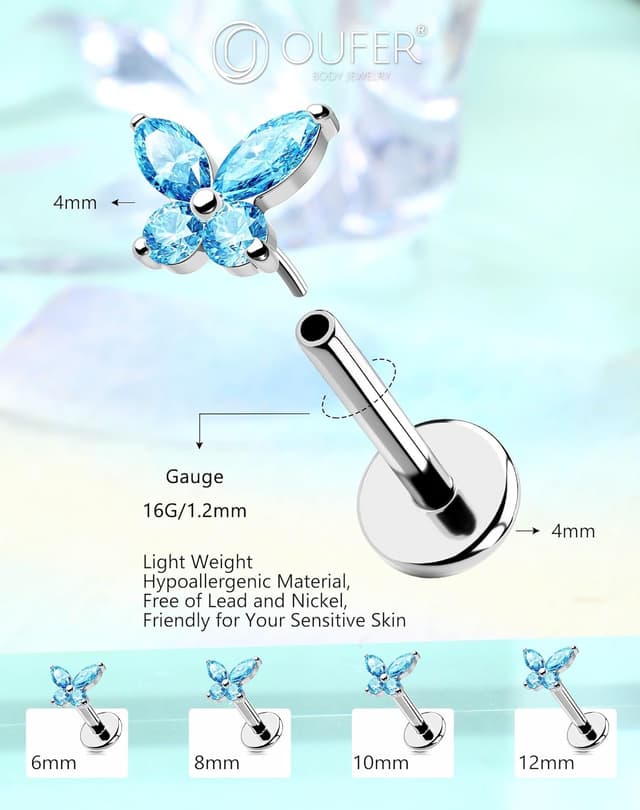 Detalle 2 de OUFER Bijoux piercing 16G hypoallergénique