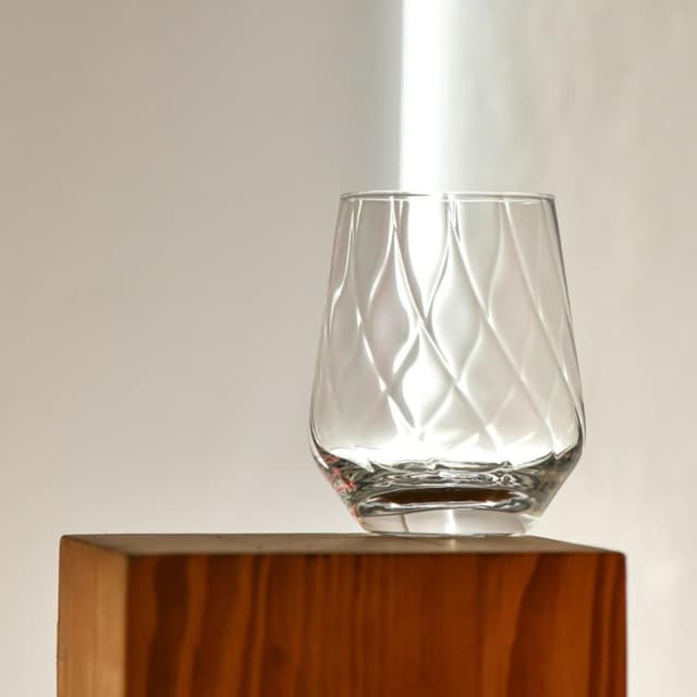 Detalle de Krosno Splendour Lumi strukturierte Trinkgläser im 3er-Set (400 ml) für Wasser, Saft, Wein & Cocktails