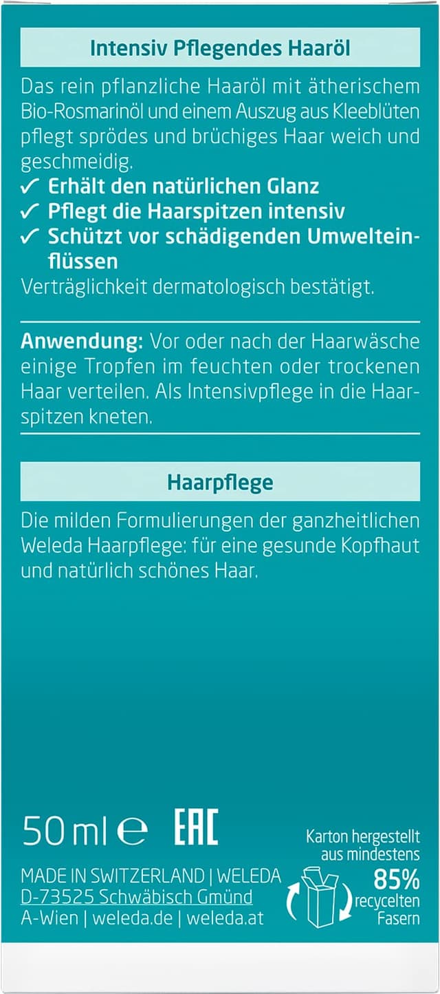Thumbnail 1 de WELEDA Bio Rosmarin Haaröl 50 ml