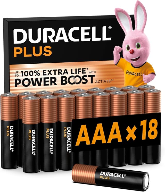 Detalle de DURACELL Plus AAA Batteries, 18-Pack ⚡