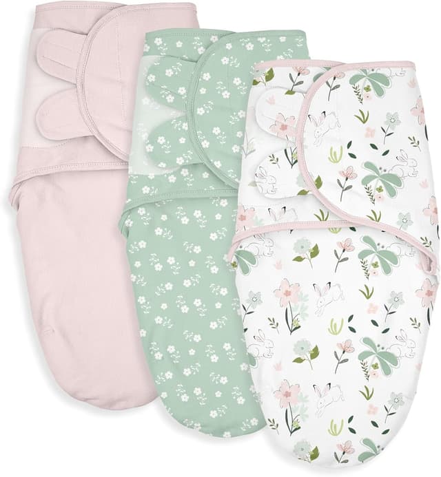 Detalle de Soarwg Kids Swaddle Blanket Set 0-3 Months 3-Pack Pink