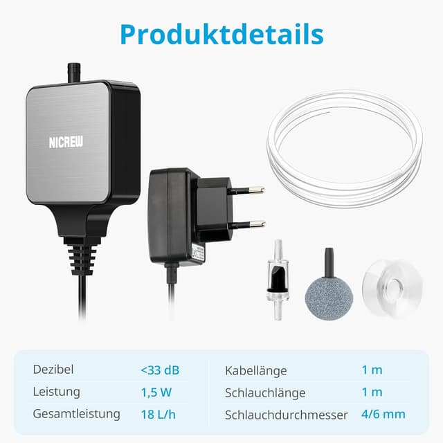Thumbnail 5 de NICREW Luftpumpe Nano Silent 18 L/h