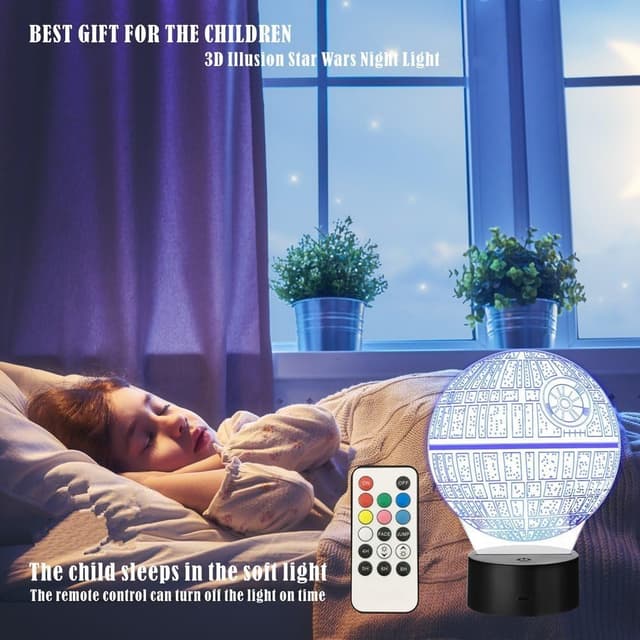 Thumbnail 6 de yiyicas 3D Illusion Lamp 7‑colour Night Light