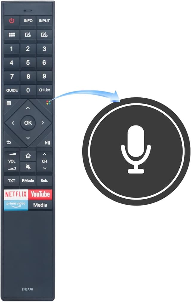 Detalle de VINABTY EN3A70 Sprachfernbedienung als Ersatz für Hisense Smart 4K TVs