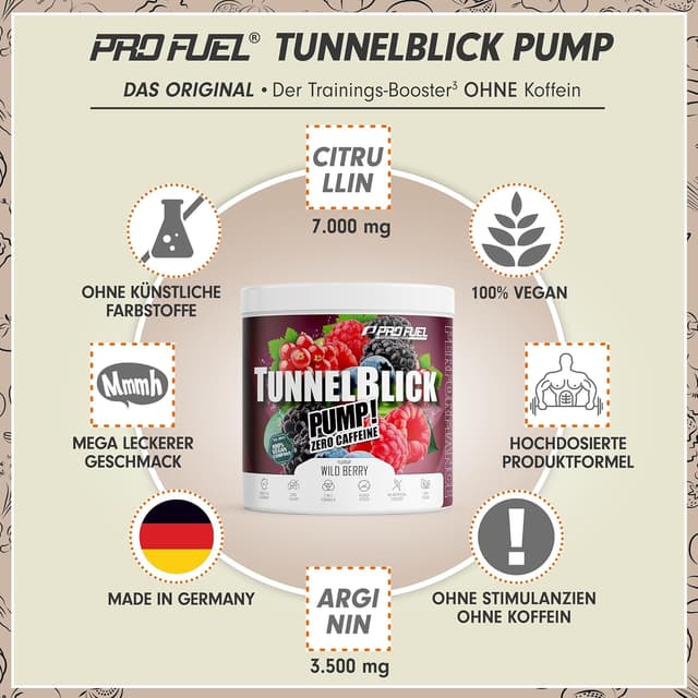 Detalle 2 de Tunnelblick Pump Booster³ ohne Koffein WILD BERRY 440g
