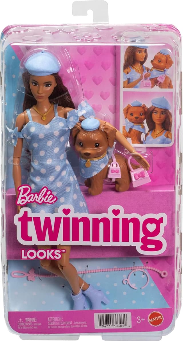 Thumbnail 5 de Barbie Twinning Looks bambola e cucciolo 3+ anni