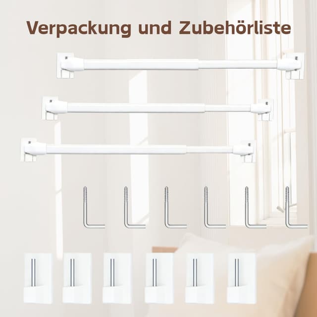 Thumbnail 6 de Venwemong Gardinenstange 70-120 cm ausziehbar