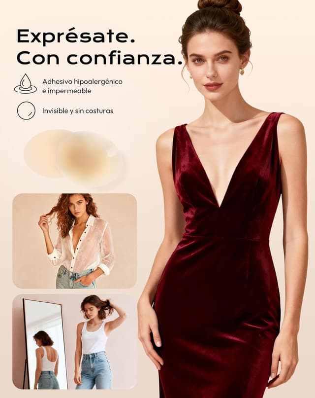 Thumbnail 1 de Pezoneras adhesivas invisibles 0,2 mm 2 pares