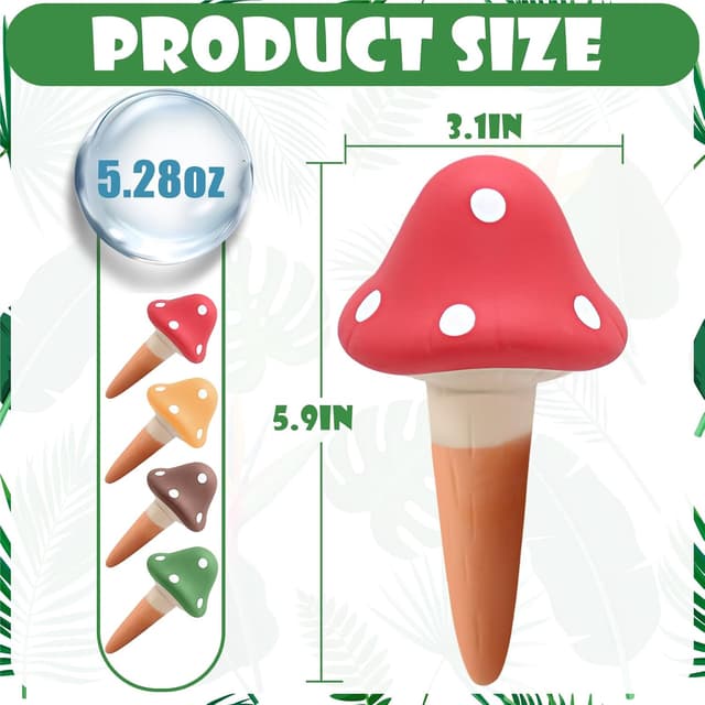 Detalle 2 de 4 Pack Terracotta Self-Watering Spikes & Mushroom Globes (Self Watering Planter Insert)