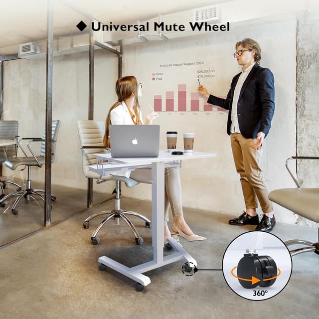 Thumbnail 6 de BONTEC Escritorio Móvil de Dos Niveles con Ruedas ⚙