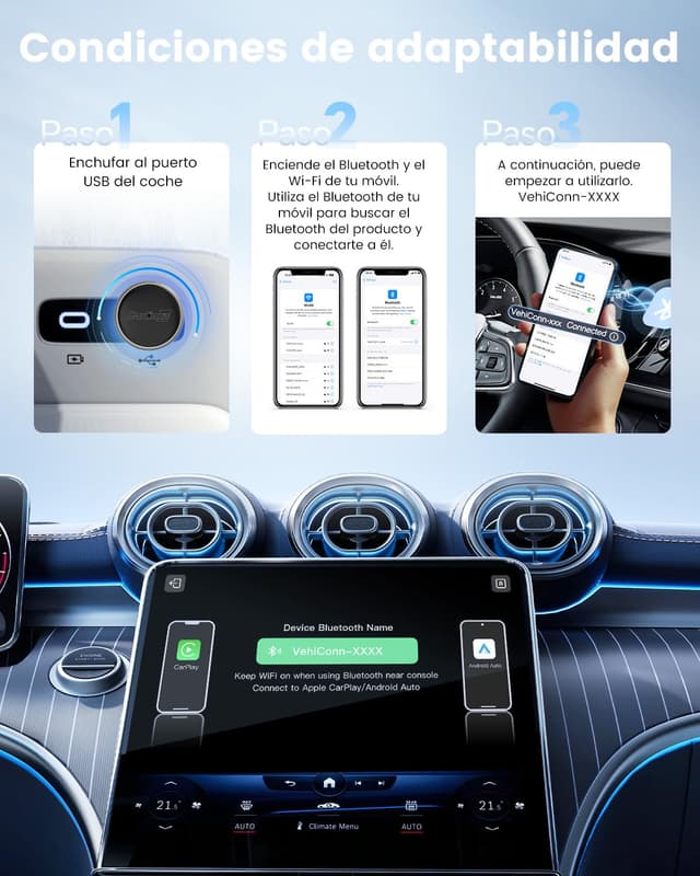 Detalle 2 de Carlinkit MINI-Ultra 3 adaptador inalámbrico USB