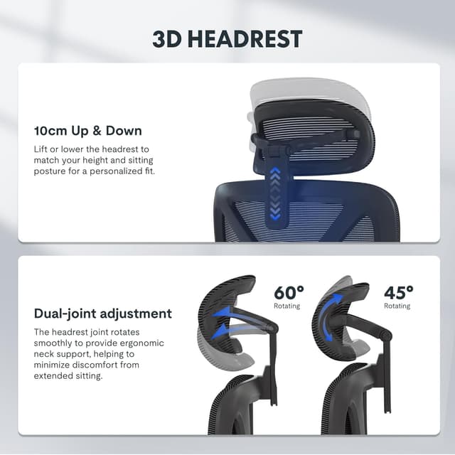 Thumbnail 6 de FLEXISPOT ErgoX sedia ergonomica 130 kg